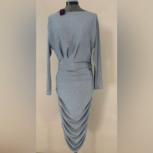 Lascana Bodycon Ruched Silver Dress